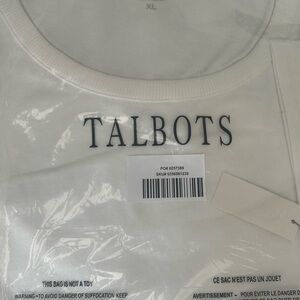 Talbots White Crew Neck Tee